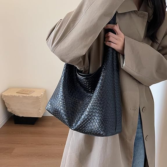 Leather Tote Bag for Women Top-handle Shoulder Bag, Hobo Bags Large Capacity Soft Vegan Crossbody Handbag Underarm