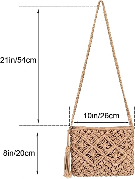 Crossbody Handbag,Handwoven cotton rope Shoulder Bag,Summer Beach Clutches Bags for Women,Handmade Purse