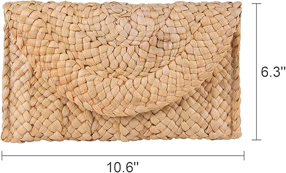 Straw Clutch Purses for Women Summer Beach Bags Envelope Woven Clutch Handbags
