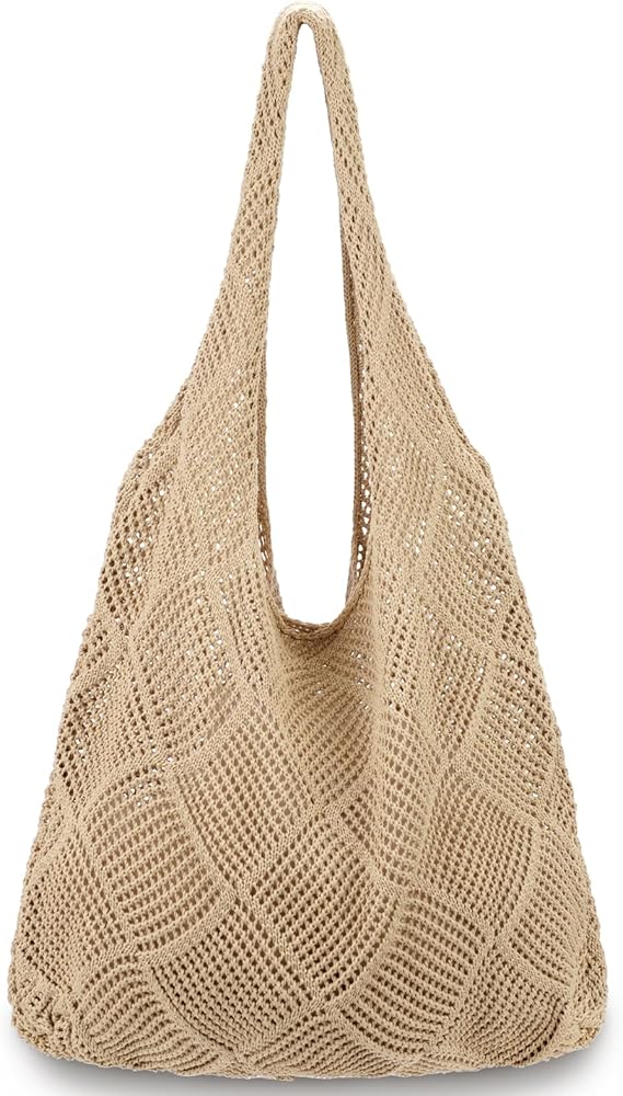 Crochet Bags for Women - Summer Beach Tote, Aesthetic Hippie Knit Bag