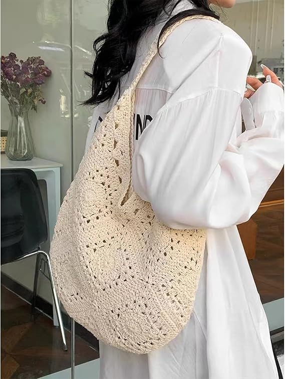 Beach Bag Beach Bags for Women Soft Summer Beach Tote Woven Purses for Summer Vacation