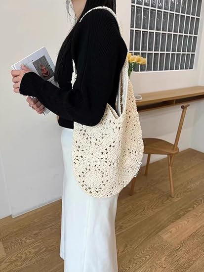 Beach Bag Beach Bags for Women Soft Summer Beach Tote Woven Purses for Summer Vacation