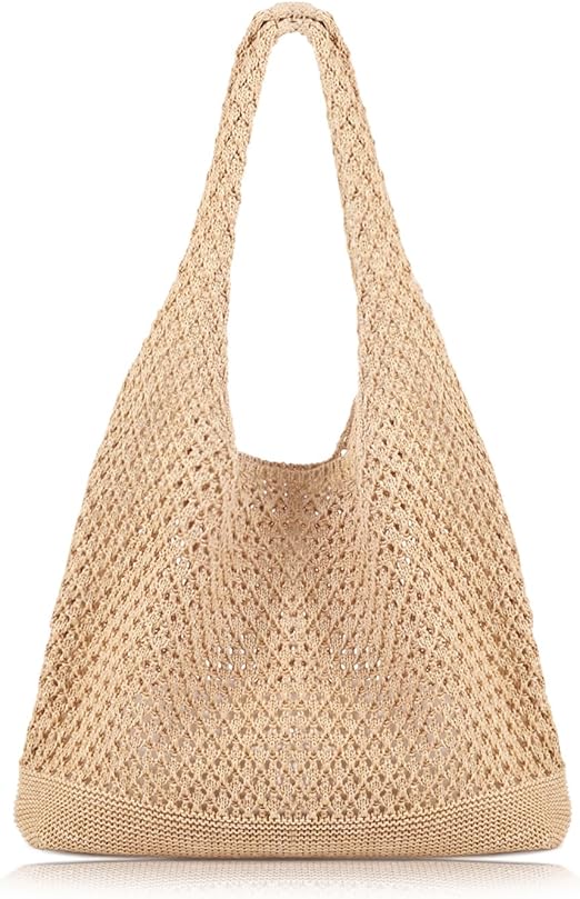 Beach Tote bag Summer Beach Bag for Women Aesthetic Mesh Tote Bag Hippie Bag Knit Bag