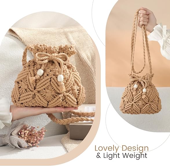 Summer Purse - Woven Crossbody Bags Boho Crossbody Purses for Women Crochet Handbags Shoulder Bag Handbags